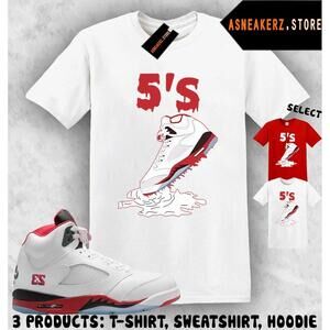 Tee Shirt Matching 5 Og Fire Red To Match Dripping 5S T-Shirt